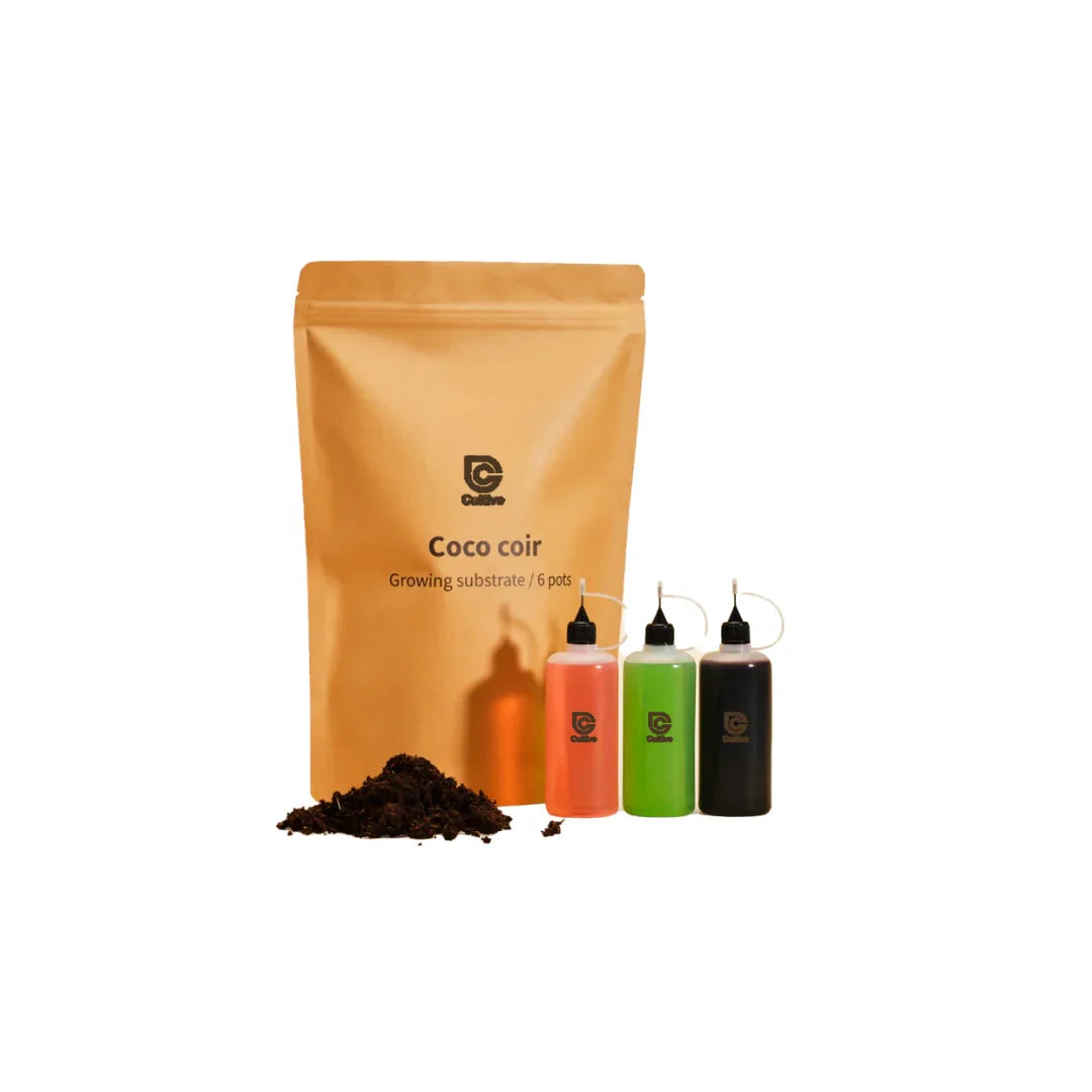Coco fiber pour 4 pots + nutriments